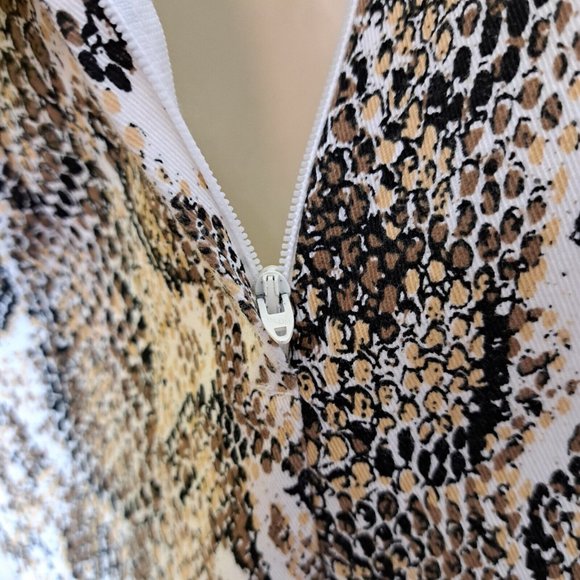 Dawn Joy Beige Snake Print Sleeveless Dress Size 7/8 - Picture 7 of 9